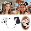 Plush Dalmatian Ears Headband for Adults, Soft Spotted Puppy Costume Accessory view 2