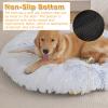 Mateju Round Plush Dog Bed, Light Gray, 50 cm view 3