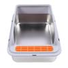 Fdit Extra-Large Stainless Steel Cat Litter Box, 23.62 x 15.75 x 7.87 in view 4