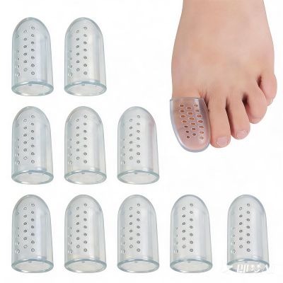 10 Big Toe Protectors, Soft Silicone Toe Caps, Transparent