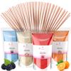 Misskandy Cotton Candy Sugar, 4 x 160 g, Raspberry/Vanilla/Candy Apple/Orange, Flavored Sugar + 20 Sticks (Free) view 1