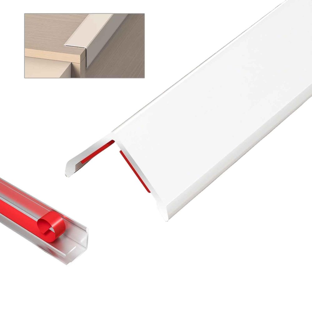 Self-Adhesive Aluminum Corner Trim, White, 2.5 x 80 cm