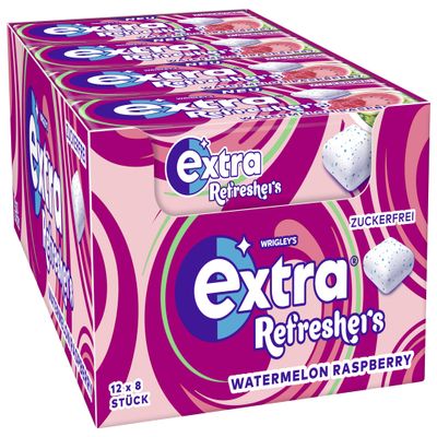EXTRA Refreshers Watermelon Gum, Office & On the Go, 12 x 8 Pieces