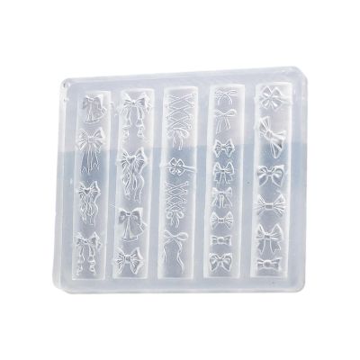 Reusable Soft Silicone Nail Mold Sets with Embossed Designs