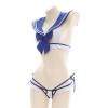 Generic Women's Sailor Lingerie Pajama Set with Three Openings and Bow Details (White, One Size) view 2