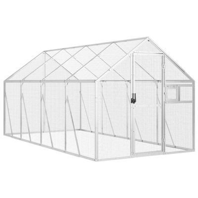 Hommdiy Aluminum Aviary with Wire Mesh, Silver, 1.79 x 4 x 1.85 m