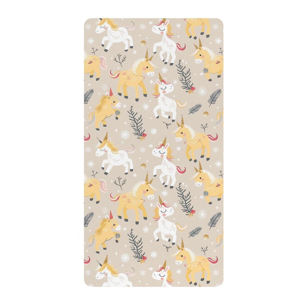 Cotton Fitted Crib Sheet for Babies and Toddlers, Baby Yellow Unicorns, 1 Piece