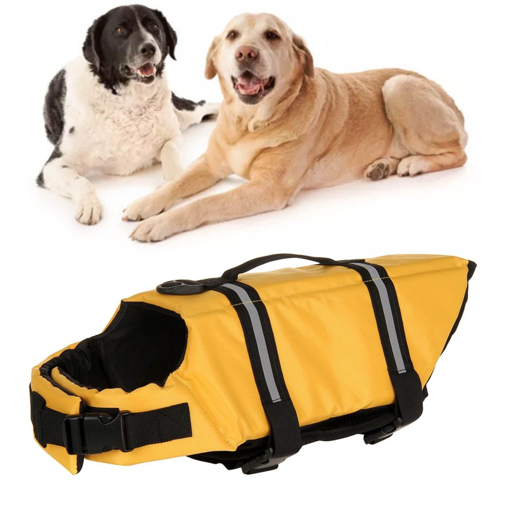 AKLOSIPY Pet Life Jacket with Reflective Strip, Breathable Portable Mesh Dog Swim Vest for Safe Boating and Beach Adventures (M)