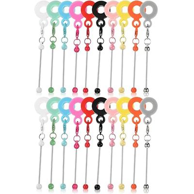 Onchdbfhuu DIY Beaded Cup Charm Tumbler Straw Charm Blanks, 20-Piece Bead Pendant Adapter Set