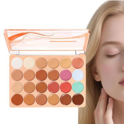 Cream Makeup Palette, 24 Shades, Long-Lasting, Waterproof