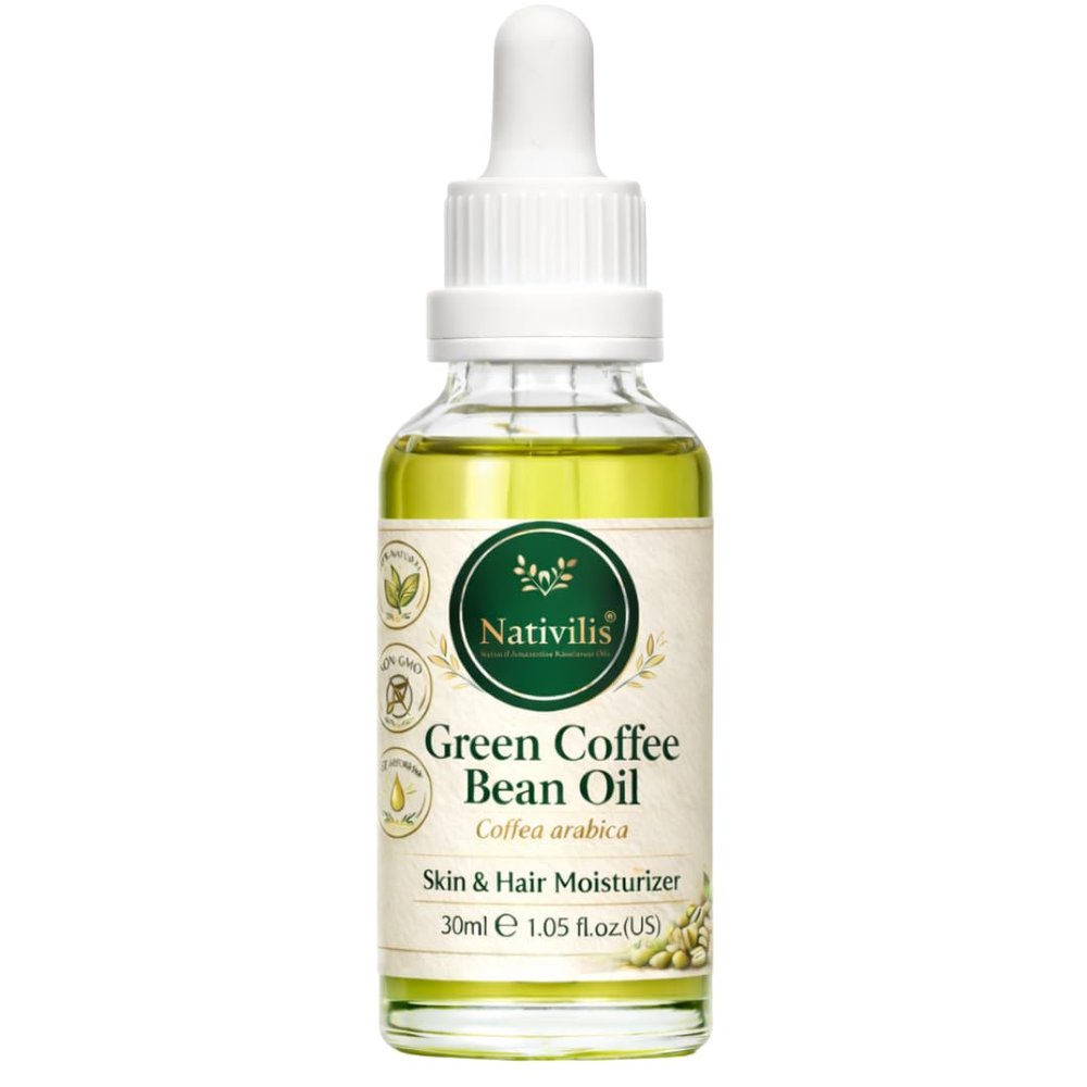 Nativilis Green Coffee Oil for Face & Body, Coffea Arabica, Cold-Pressed, Vegan, 30 ml