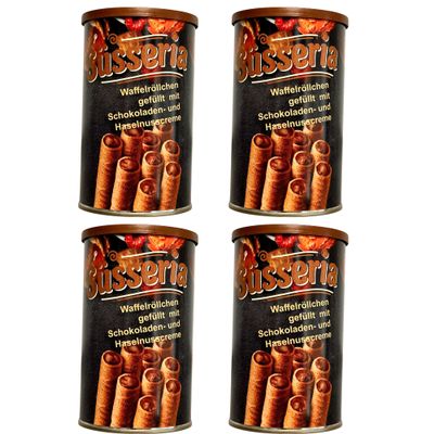 Hazelnut Wafer Rolls, 4 x 200 g Multipack
