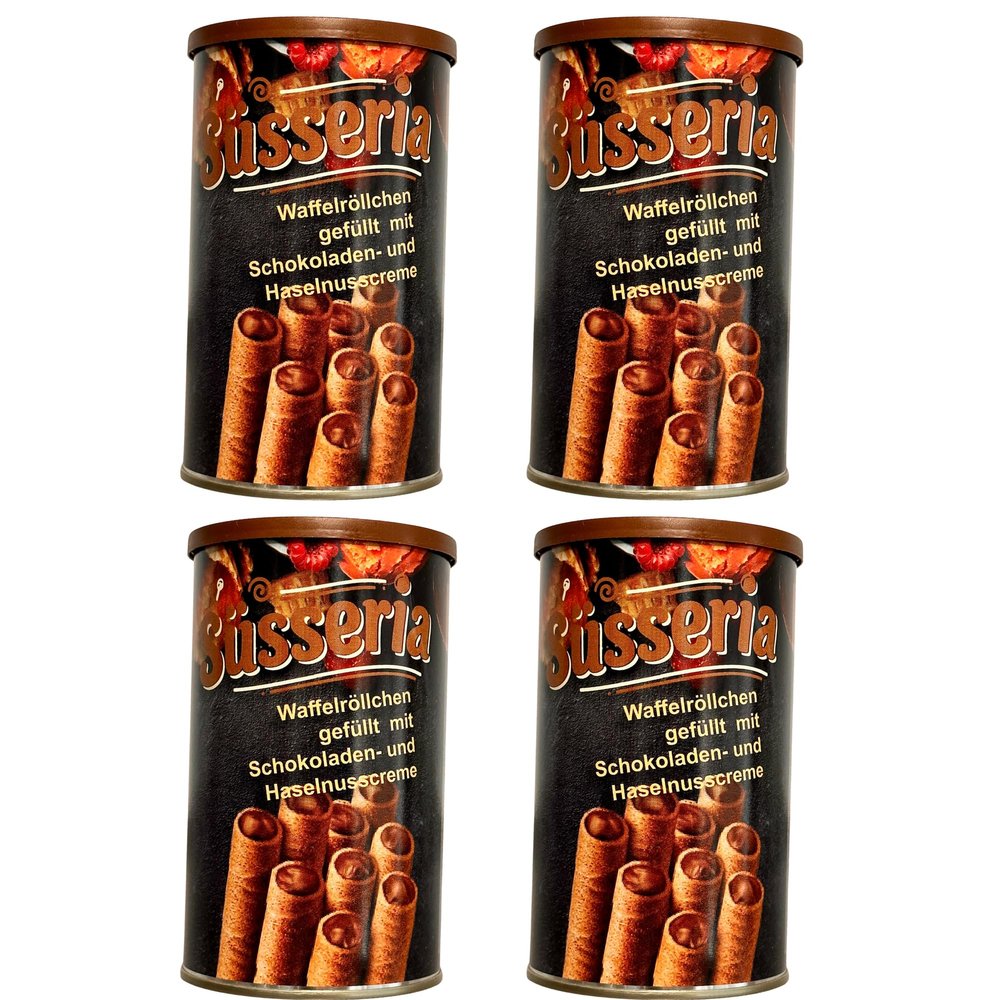 Hazelnut Wafer Rolls, 4 x 200 g Multipack