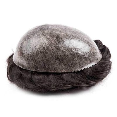 Men’s Replacement Hair System, Thin Skin, Injection, PU, All-Poly Base, Indian Human Hair, Fine Hairline (5 x 7)