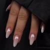 24-Piece French Press-On Nails, Short Glossy Full-Cover Artificial Nails with Adhesive Tabs, Silver Aurora view 1