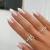 24-Piece French Press-On Nails, Short Glossy Full-Cover Artificial Nails with Adhesive Tabs, Silver Aurora view 2