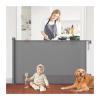 Retractable Gate for Openings, Stairs, and Doors, Extends up to 54 in. Wide, 34 in. High, Gray view 1
