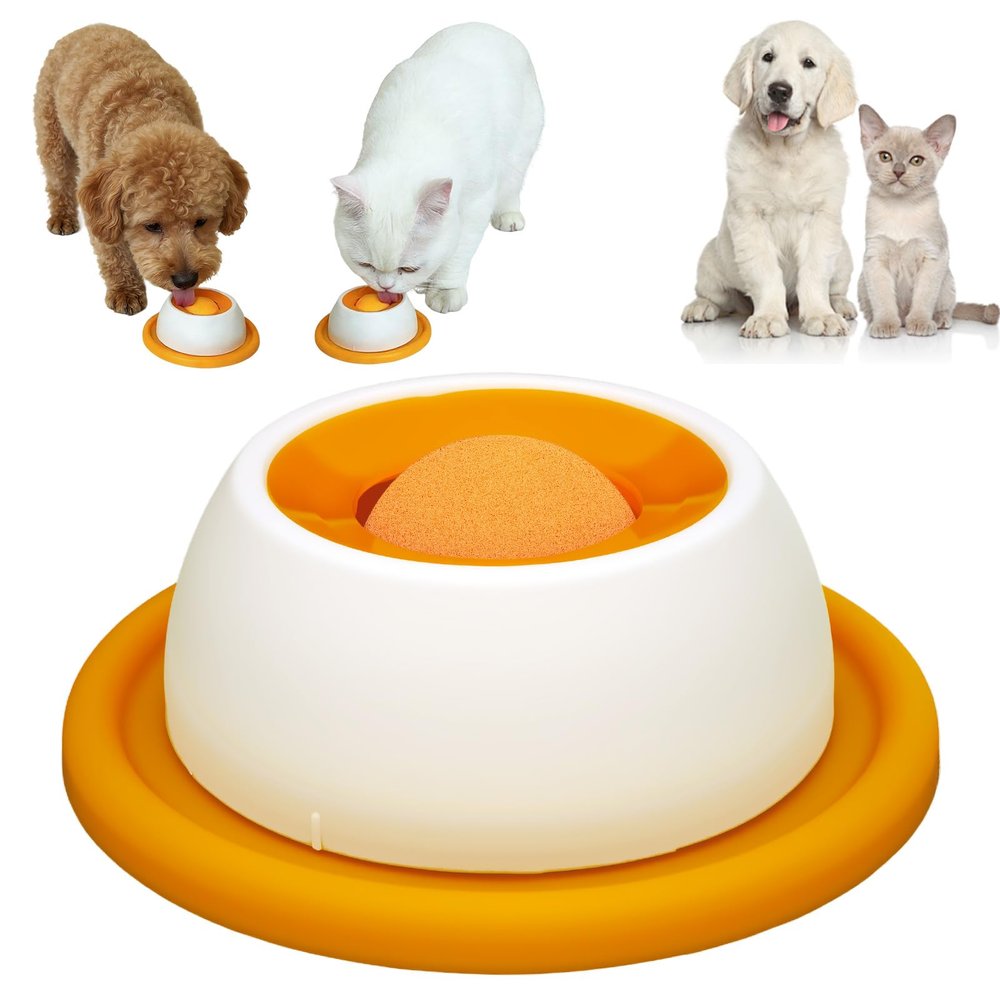 Dog Lick Toy with Rotating Ball and Suction Cup