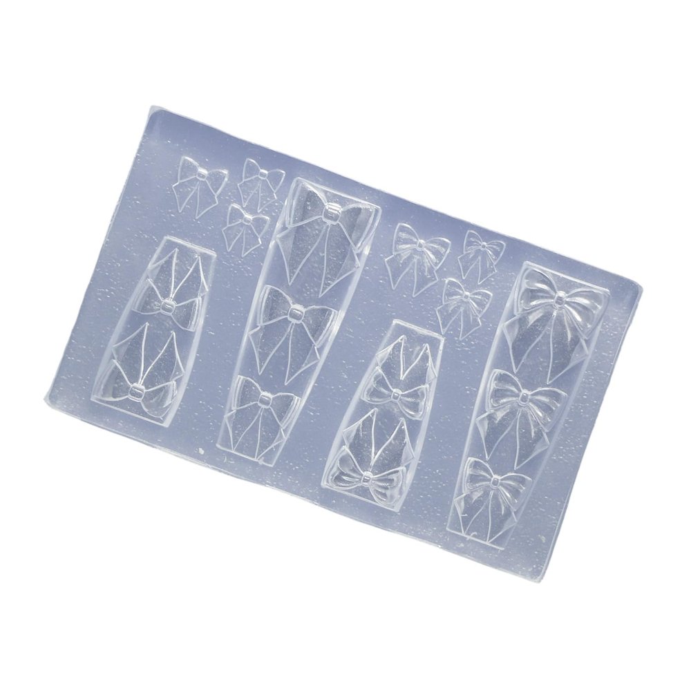 2 Clear Silicone Bowknot Molds for Nail Art, Jewelry and Decoration