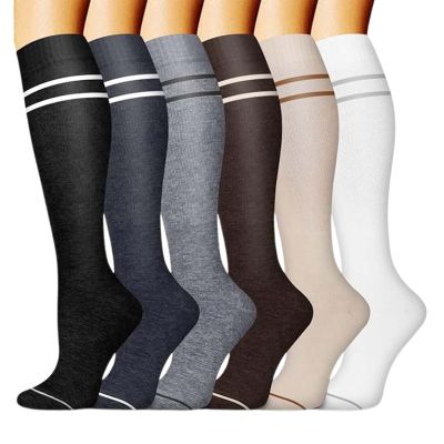6 Pairs Compression Socks for Women and Men, 15–20 mmHg, Support Socks for Sports, Flights, Running, Travel, Cycling, Nurses/2026