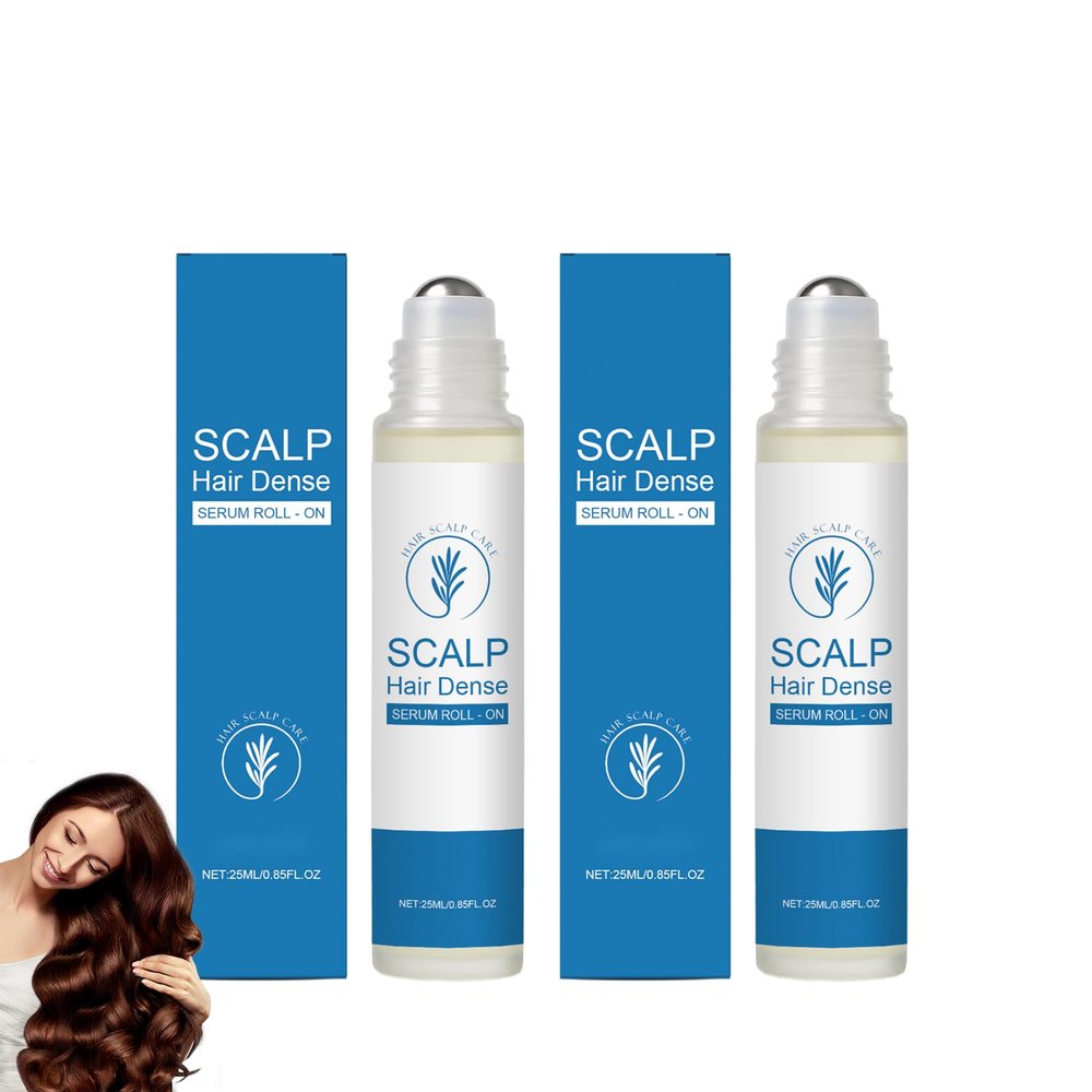Hair Serum Roll-On Hair Care Serum, 25 ml x 2, Scalp Massage, Nourishes, Smooths & Moisturizes Hair