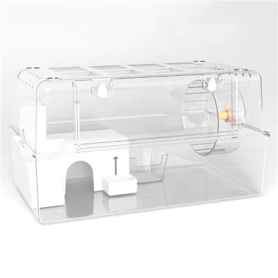 Kx9Lb8d Transparent Acrylic Hamster Cage, Spacious Pet Villa
