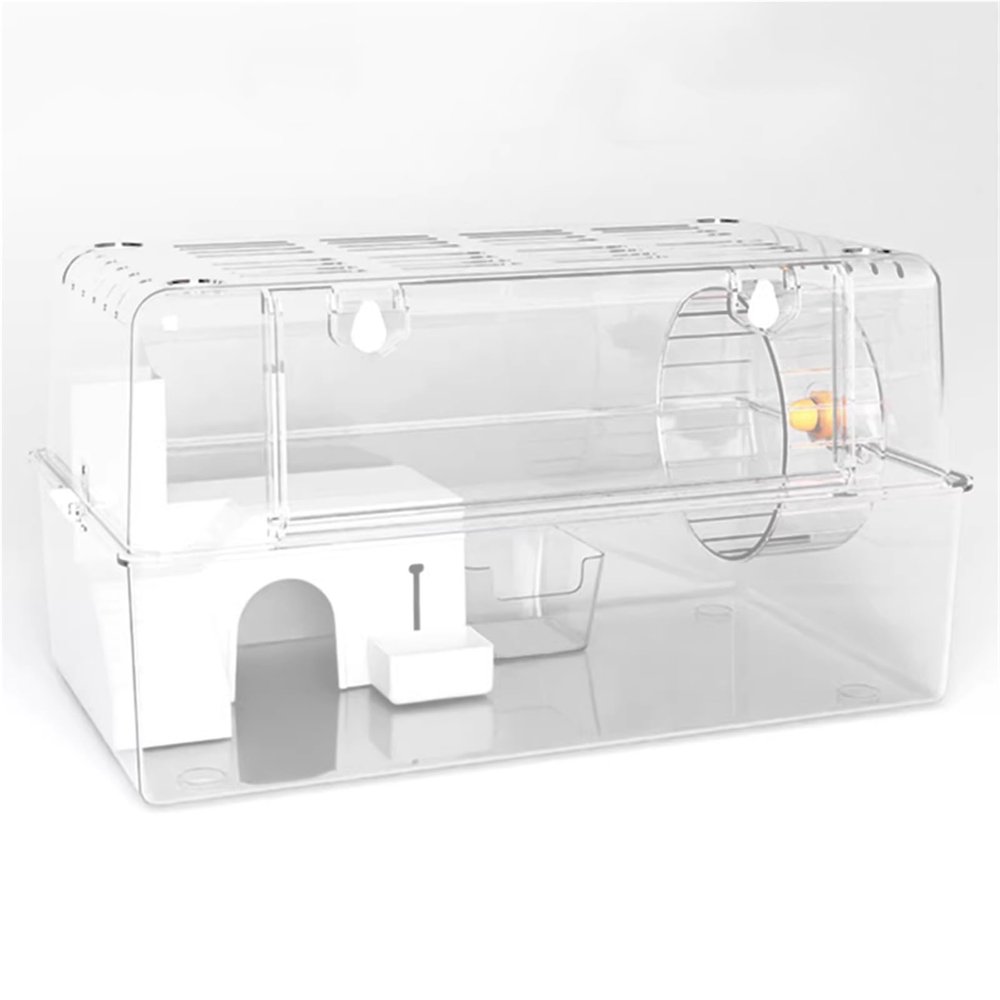 Kx9Lb8d Transparent Acrylic Hamster Cage, Spacious Pet Villa