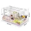 Kx9Lb8d Transparent Acrylic Hamster Cage, Spacious Pet Villa view 2