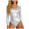 Shiny Metallic Long Sleeve Bodysuit view 1