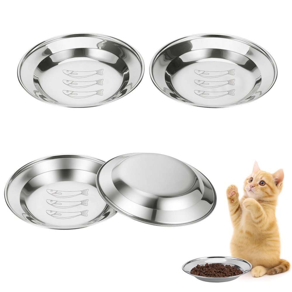 TranRantic 4-Pack Stainless Steel Cat Bowls