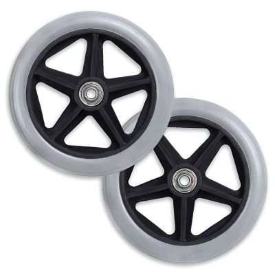 MRVAKDYDI Replacement Front Wheels for Wheelchairs, 2-Pack, 6-Inch, Gray