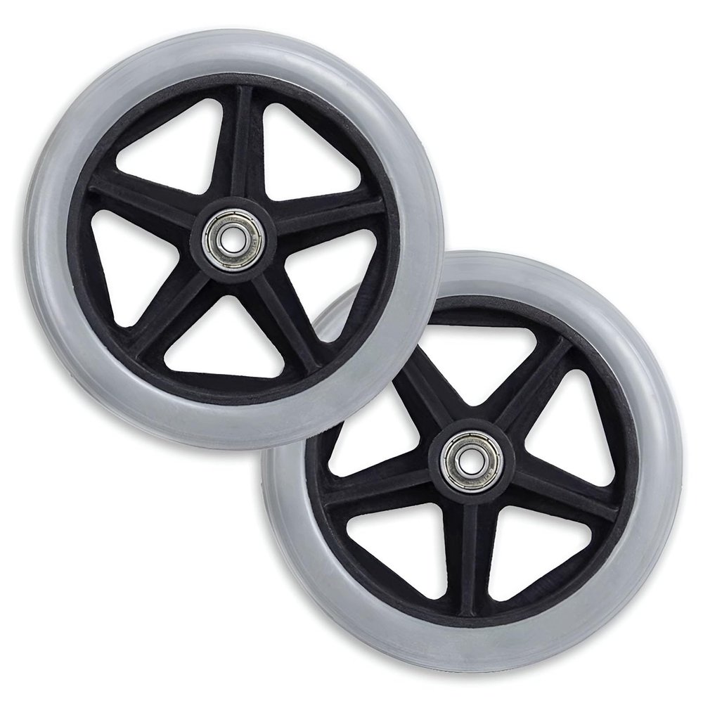 MRVAKDYDI Replacement Front Wheels for Wheelchairs, 2-Pack, 6-Inch, Gray