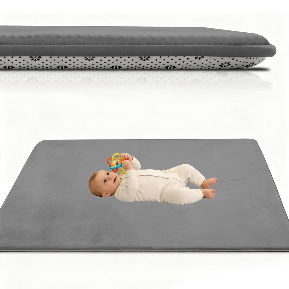 Atemrdsye Baby Play Mat 40 x 120 cm Dark Gray, 2.5 cm Thick Memory Foam Crawling Mat