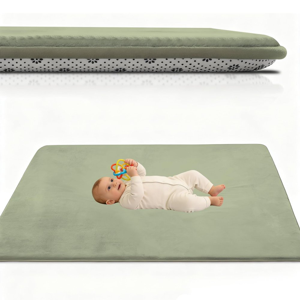 Atemrdsye Baby Play Mat, 70 x 130 cm, Grass Green, 2.5 cm Thick