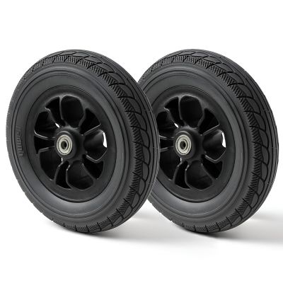 MRVAKDYDI Replacement Front Wheels for Wheelchairs, 8 Inches, Black, 2-Pack