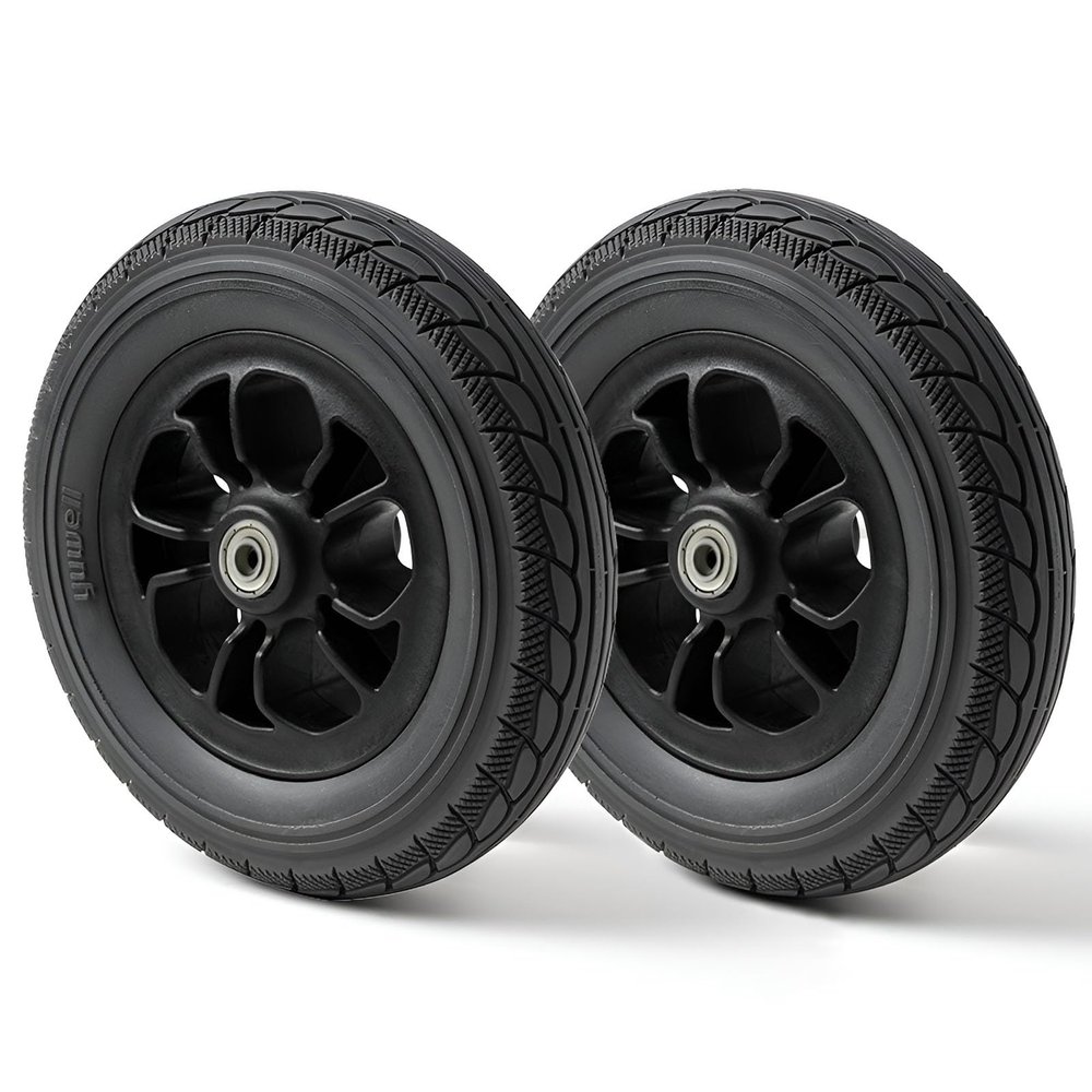 MRVAKDYDI Replacement Front Wheels for Wheelchairs, 8 Inches, Black, 2-Pack