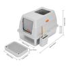Stainless Steel Cat Litter Box with Lid, Scoop, Steps, and 2 Entrances view 2
