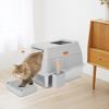 Stainless Steel Cat Litter Box with Lid, Scoop, Steps, and 2 Entrances view 3