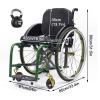 Lightweight Foldable Self-Propelled Wheelchair, Aluminum Frame, 100 kg Capacity, 42 cm Seat Width view 2