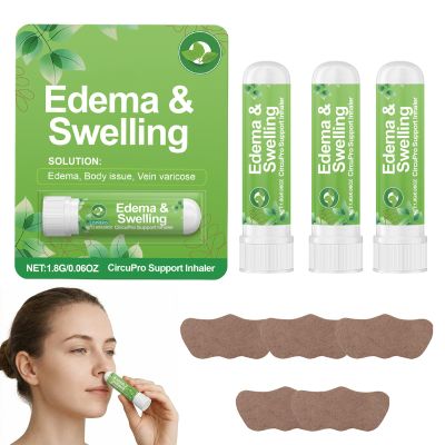3-Piece Peppermint Nasal Inhaler Stick Set with 5 Nose Patches