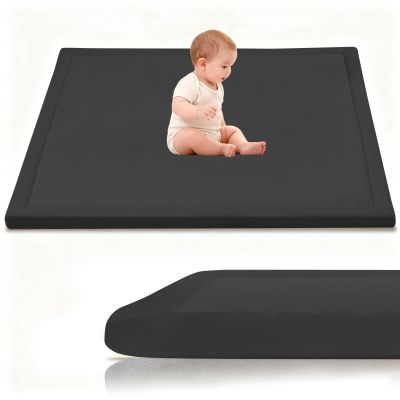 Stqyeiw 3 cm Thick Baby Play Mat, 100 x 120 cm, Black