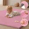 Stqyeiw 3 cm Thick Baby Play Rug, Crawling Mat, Pink, 200 x 200 cm view 2