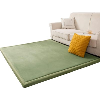 Baby Play Mat Rug, 3 cm, Green Coral Fleece, Non-Slip, 200 x 290 cm