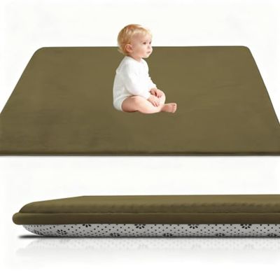 Thick Green Coral Velvet Rug, Non-Slip Baby Play and Crawling Mat, 160 x 180 cm
