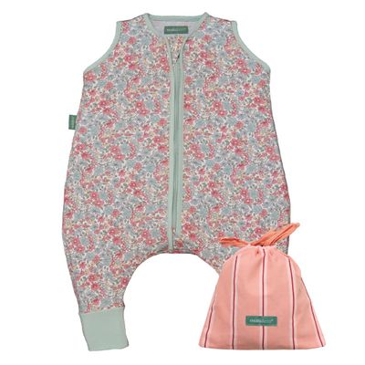 molis&co Baby Sleep Sack with Feet, 0.5 TOG - Summer Sleep Sack for Boys - Baby Sleep Sack with Legs - 100% Cotton (OEKO-TEX Standard 100), Premium Quality - Summer Bloom (117 cm)
