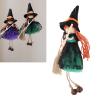 KIMISS Hanging Witch Doll Decoration with Broomstick, Green view 2