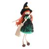 KIMISS Hanging Witch Doll Decoration with Broomstick, Green view 3