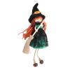 KIMISS Hanging Witch Doll Decoration with Broomstick, Green view 4