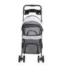 AlpenLife Basics Pet Stroller, Foldable Cat and Dog Wagon with Sunshade and Cup Holder, One-Hand Folding, Gray view 1