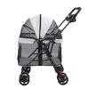 AlpenLife Basics Pet Stroller, Foldable Cat and Dog Wagon with Sunshade and Cup Holder, One-Hand Folding, Gray view 4
